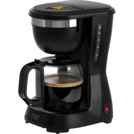 ADLER Filterkaffeemaschine mit Glaskanne, 0,6 l, schwarz
