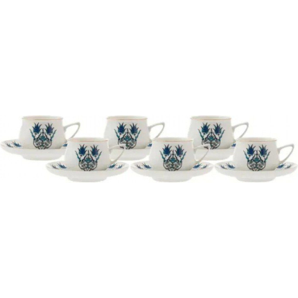KARACA Iznik Kaffeetassenset für 6 Personen, 100 ml