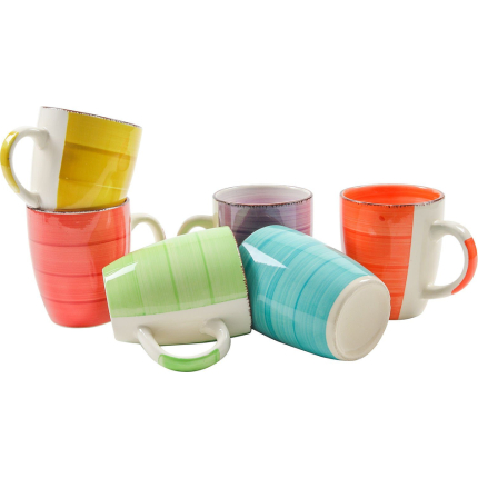 SPETEBO Kaffeeservice 6er Set - Bunte Porzellan Kaffeetassen